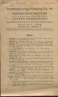 CAHN A. – Frankfurt am Main, 15 – April, 1929. Numismatiche Bibliotek, Joseph Hamburger. Pp. 8, nn. 192. Ril. ed. sciupata, buono stato, raro.
