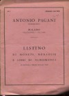 PAGANI A. - Milano, 1940. Listino a prezzi fisso Gennaio 1940. Pp. 15, nn. 1055 – 1571. Ril. ed sciupata. buono stato.