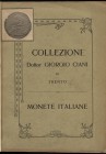 RATTO R. – Milano, 28 – Novembre, 1910. Collezione Giorgio Ciani di Trento. Monete di zecche italiane. pp. 95, nn. 1154, tavv. 8. Ril. \ pelle con scr...