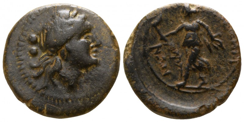 Bruttium. Petelia circa 215-210 BC.
Sextans Æ

13mm., 2,39g.

Laureate head...