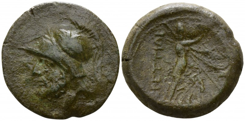 Bruttium. The Brettii circa 211-208 BC.
Reduced Sextans Æ

26mm., 13,69g.

...