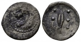 Sicily. Leontinoi circa 470 BC. Hemilitron AR