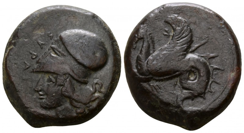 Sicily. Syracuse. Dionysios I. 405-367 BC.
Litra Æ

16mm., 6,40g.

ΣYPA; he...