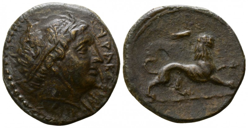 Sicily. Syracuse. Agathokles 317-289 BC.
Bronze Æ

16mm., 3,29g.

ΣYΡAKO[ΣI...