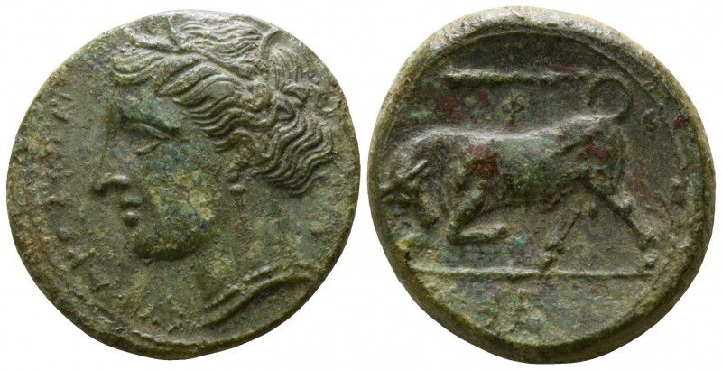 Sicily. Syracuse. Hieron II 275-215 BC.
Bronze Æ

19mm., 5,88g.

ΣΥΡΑΚΟΣΙΩΝ...