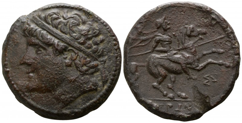 Sicily. Syracuse. Hieron II 275-215 BC.
Hemilitron Æ

26mm., 17,84g.

Diade...