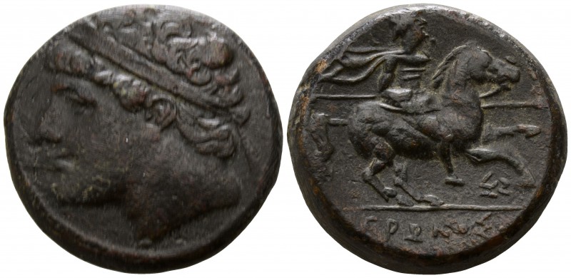Sicily. Syracuse. Hieron II 275-215 BC.
Hemilitron Æ

26mm., 17,84g.

Diade...