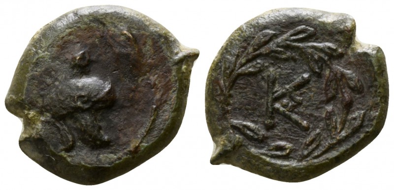 Sicily. Tauromenion. Campanian mercenaries circa 354-344 BC.
Bronze Æ

13mm.,...