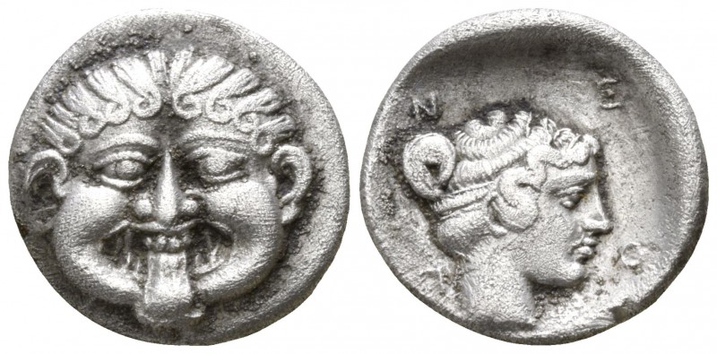 Macedon. Neapolis circa 450-400 BC.
Hemidrachm AR

13mm., 1,61g.

Gorgoneio...