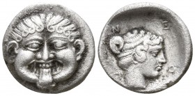 Macedon. Neapolis circa 450-400 BC. Hemidrachm AR