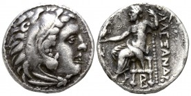 Kings of Macedon. Kolophon. Antigonos I Monophthalmos 320-301 BC. In the name and types of Alexander III. Struck circa 310-301 BC. . Drachm AR