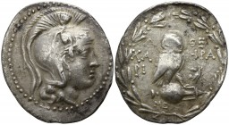 Attica. Athens. ΧΑΡΙ- (Chari-), HPA- (Hera-), magistrates circa 196-187 BC. Class II.. Tetradrachm AR. New Style coinage.