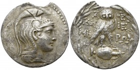 Attica. Athens. ΔΗΜΗ- (Deme-), ΙΕΡΩ- (Iero-), magistrates circa 196-187 BC. Class II.. Tetradrachm AR. New Style coinage.