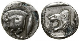 Mysia. Kyzikos circa 480 BC. Fourrée Trihemiobol