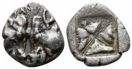 Lesbos. Mytilene (or Antissa) circa 550-480 BC. 1/6 Stater AR