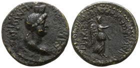 Phrygia. Akmoneia  . Pseudo-autonomous issue circa AD 54-69, (struck under Archiereus Servinius Capito and his wife, Archiereia Julia Severa).. Bronze...