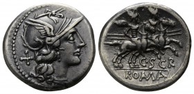 C. Scribonius  154 BC. Rome. Denarius AR