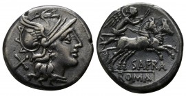 Spurius Afranius.  150 BC. Rome. Denarius AR