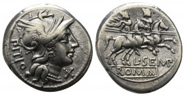 L. Sempronius Pitio 148 BC. Rome. Denarius AR
