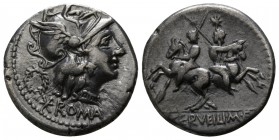 C. Servilius M.f.  136 BC. Rome. Denarius AR