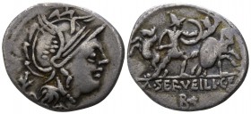 M. Servilius C. f.  100 BC. Rome. Denarius AR