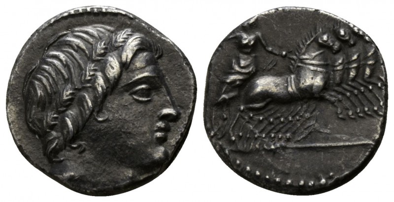 Anonymous 86 BC. Rome
Denarius AR

15mm., 3,84g.

Laureate head of Apollo r...