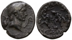 Sextus Pompey Magnus 43-36 BC. Uncertain mint in Sicily. Denarius AR