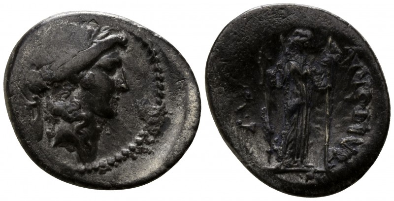 P. Clodius M.f. Turrinus 42 BC. Rome
Denarius AR

19mm., 3,52g.

Laureate h...