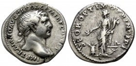 Trajan 98-117 AD. Struck circa 104-107 AD.. Rome. Denarius AR