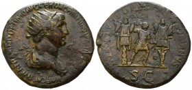 Trajan AD 98-117, (struck AD 114-117). Rome. Dupondius Æ