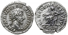 Marcus Aurelius AD 161-180. Struck AD 162.. Rome. Denarius AR