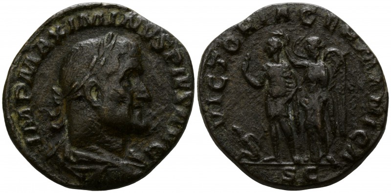 Maximinus I Thrax AD 235-238. Rome
Sestertius Æ

28mm., 18,11g.

IMP MAXIMI...