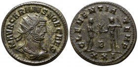 Carinus as Caesar AD 282-283. Cyzicus, 2nd officina.. Antoninianus Æ silvered