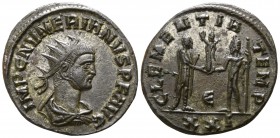 Numerian AD 283-284. Cyzicus, 5th officina.. Antoninianus Æ silvered
