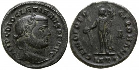 Diocletian AD 284-305, (struck AD 302-303).. Antioch. Follis Æ