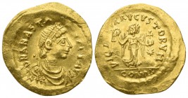 Anastasius I  AD 491-518. Constantinople. Tremissis AV
