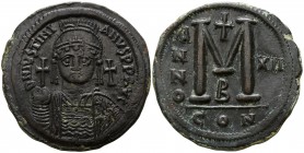 Justinian I.  527-565 AD, (dated RY 12=538/9 AD). Constantinople, 2nd officina.. Follis Æ
