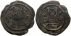 Justinian I.  527-565 AD, (dated RY 16=542/3 AD). Constantinople, 4th officina.. Follis Æ