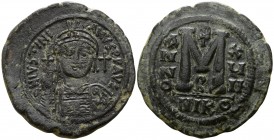 Justinian I.  527-565 AD, (dated RY 17=543/4 AD). Nikomedia, 2nd officina.. Follis Æ