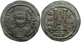 Justinian I.  527-565 AD, (dated RY 13=539/40 AD). Nikomedia, 2nd officina.. Follis Æ