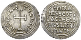 Michael I Rhangabe, with Theophylactus.  AD 811-813. Constantinople. Miliaresion AR