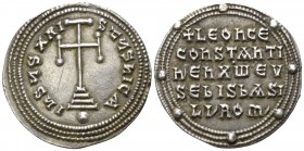 Leo VI the Wise and Constantine VII AD 886-912. Constantinople. Miliaresion AR