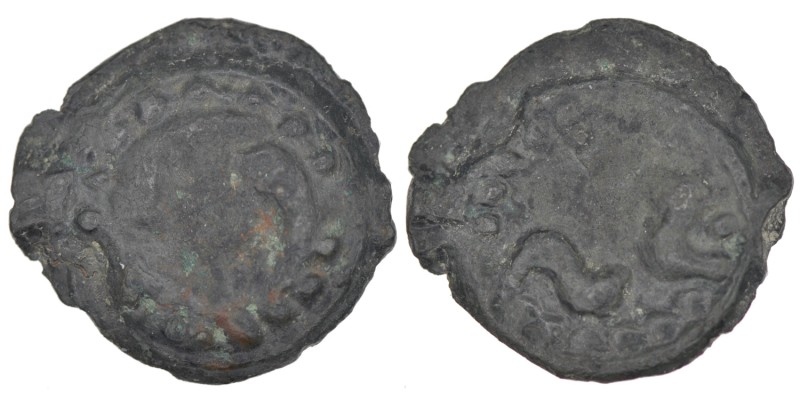 Celtic. Imitation of Greek Gallia coinage. Lingones. Ca 200-100 BC. Potin Unit (...