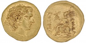 Kings of Pontus, Mithradates VI Eupator, circa 120-63. In the name or Lysimachus. Stater, Istros circa 88-86. AV Stater (17.5mm, 8.27g 12h). Diademed ...