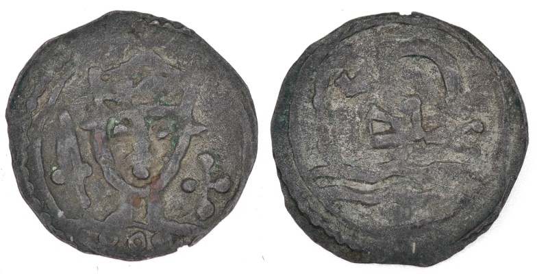Denmark. Valdemar II of Denmark. 1202-1241. AR penning (15mm, 0.46g). Bust facin...