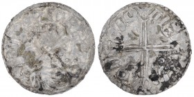 Scandinavia. AR Penning (20mm, 1.79g). Imitation of Aethelred II long cross type. Uncertain mint in Scandinavia. Diademed bust left / Voided long cros...