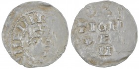 Germany. Duchy of Swabia. Heinrich II 1002-1024. AR Denar (20mm, 1.99g). Strasbourg mint. HEINRI[CVSREX], crowned head right / [A]RGEN-TIGN[A], cross ...