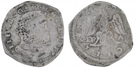 Italy. Sicily. Phillip III Charles V. 1598-1621. AR 4 Tarì (27mm, 10.14g). Bust right / Eagle looking left. Spahr 24, 41. KM 11. Very Fine.