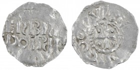 The Netherlands. Friesland. Wichmann III 994-1016. AR Denar (19mm, 0.85g). Uncertain mint in Friesland. EISBIS[IIS], DOISII[S] in two lines / VVICM[A]...