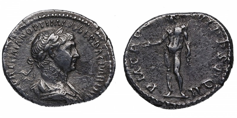119-122 d.C. Trajano. Roma. Denario. Ag. ADRIANO. Anv.: IMP. CAESAR TRAIAN. HADR...